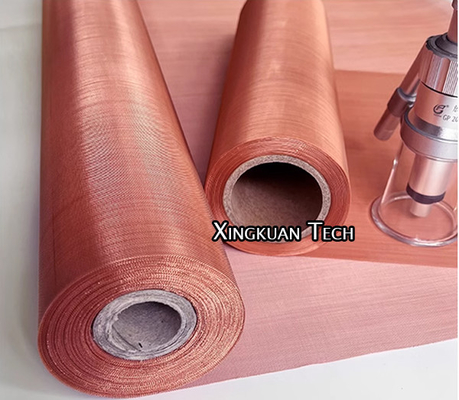 120mesh Copper Wire Mesh Aperture 0.13 - 0.16mm Plain Weave Red Color